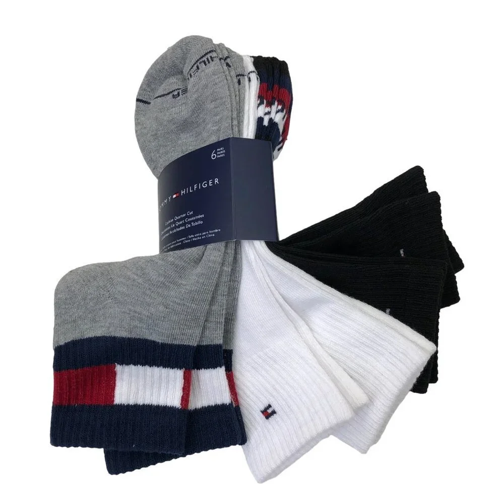 TOMMY HILFIGER 6‎ PAIRS MENS SOCKS SIZE 7-12 NWT